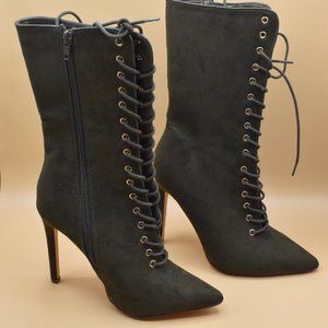 Liliana Olive Lace Up Heel